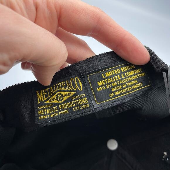 Metalize & Co Black Corduroy Adjustable Baseball Cap Hat Unisex Casual - Picture 6 of 6